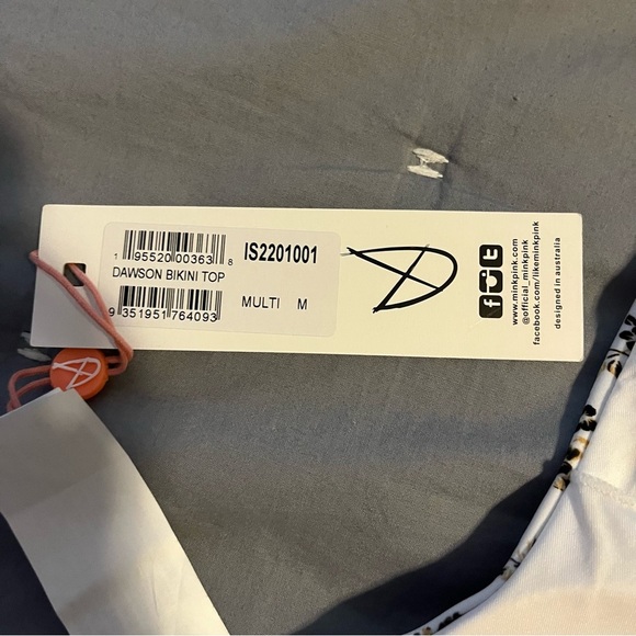 NWT MINK PINK - White Floral DAWSON TIE BIKINI SET M Top L Bottom - Picture 8 of 10